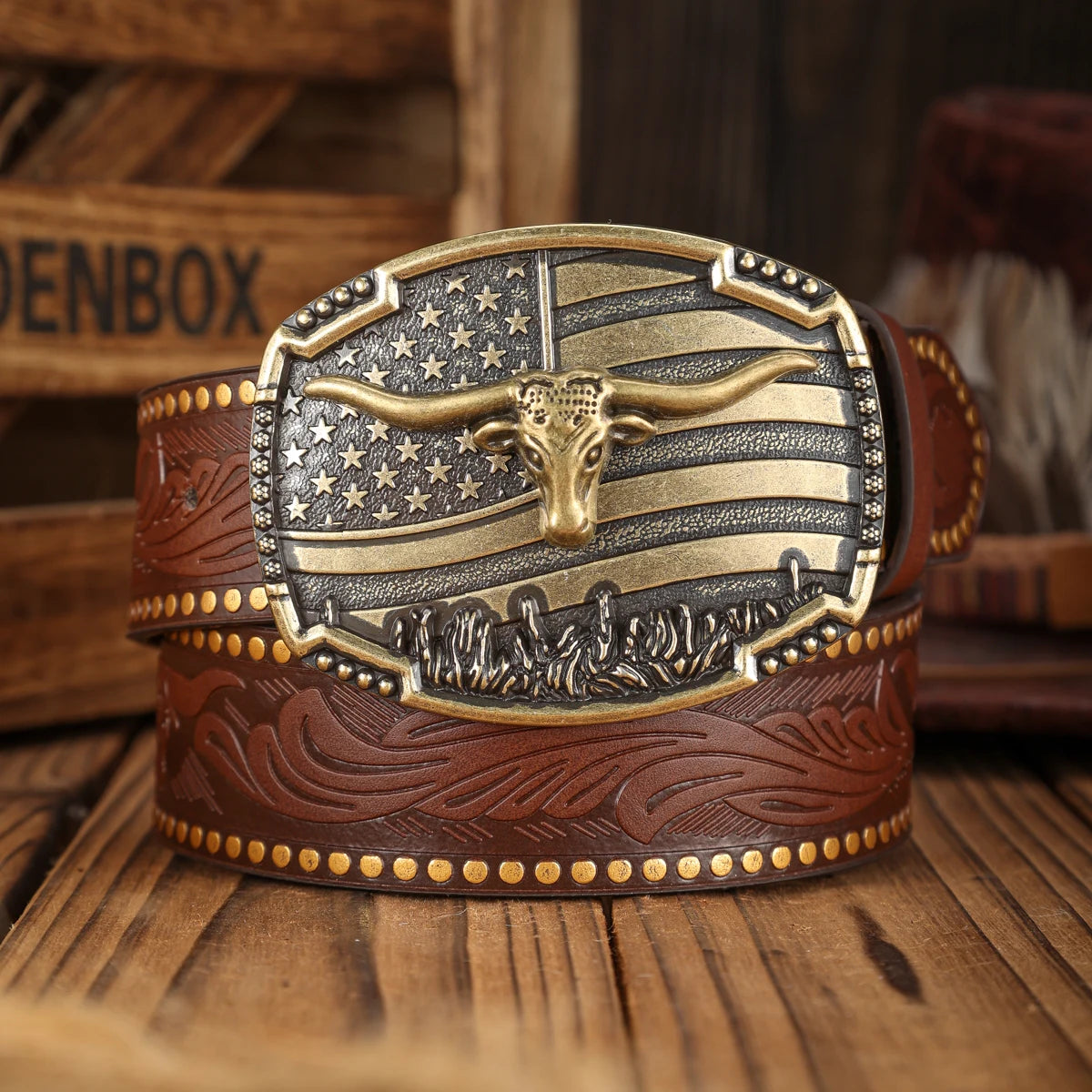 Cowboybälte i denim, retro